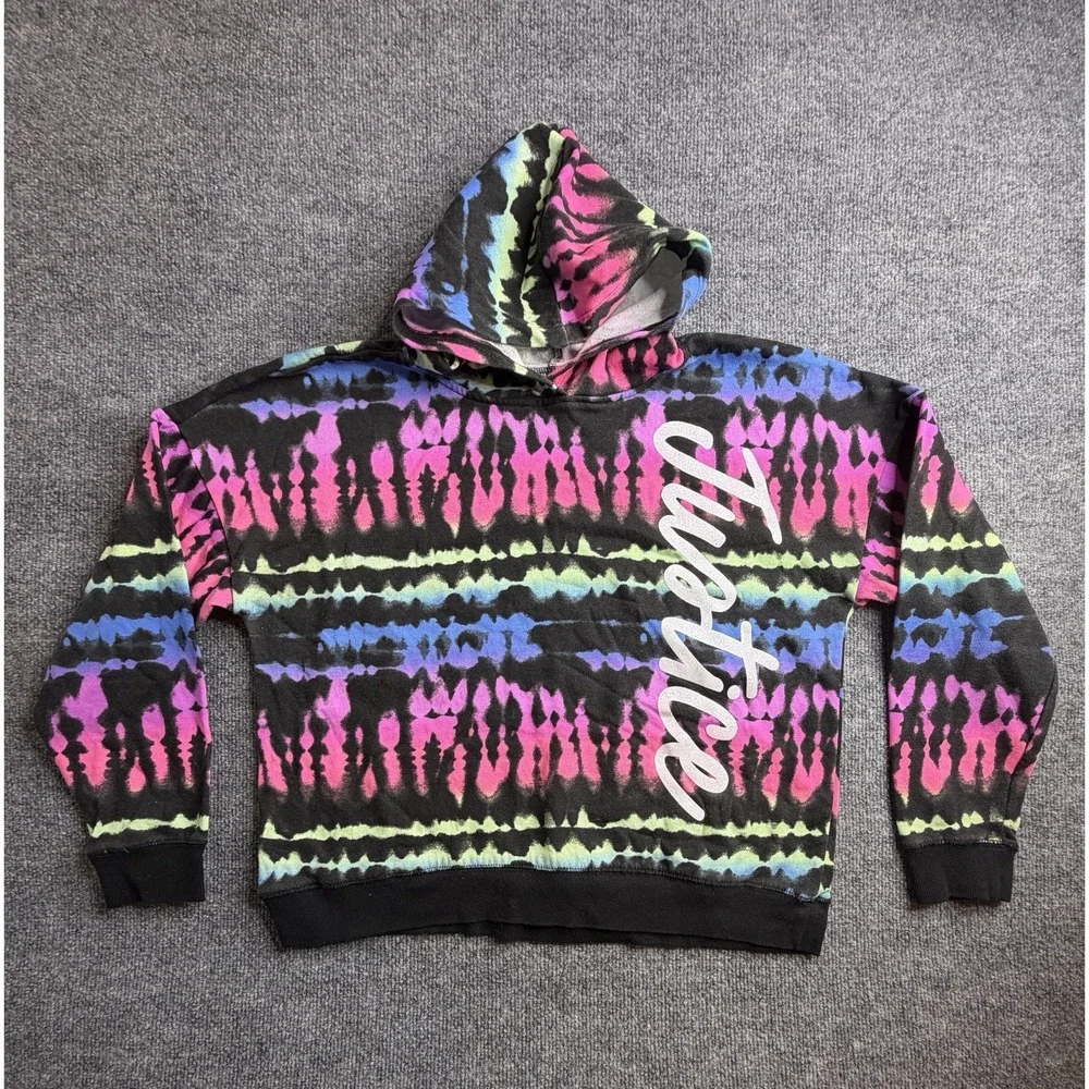 GIRLS JUSTICE Neon Hoodie Sweatshirt Fleece School Winter Fall Wear XLP -16P-18P